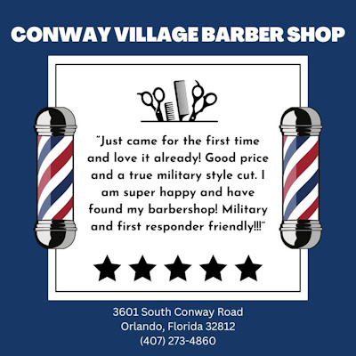 Orlando area barber shop, Conway Village barbershop