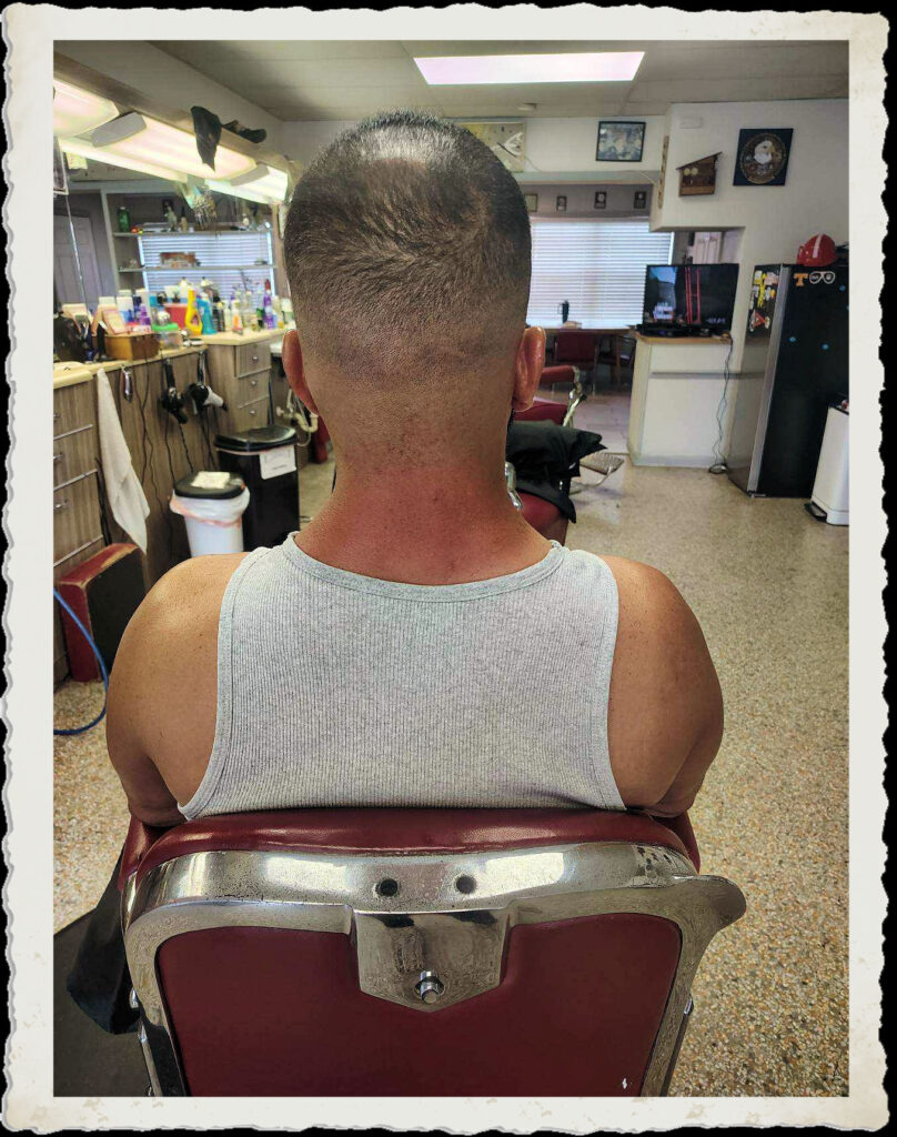 Joey's haircut at Conway Village Barber Shop!