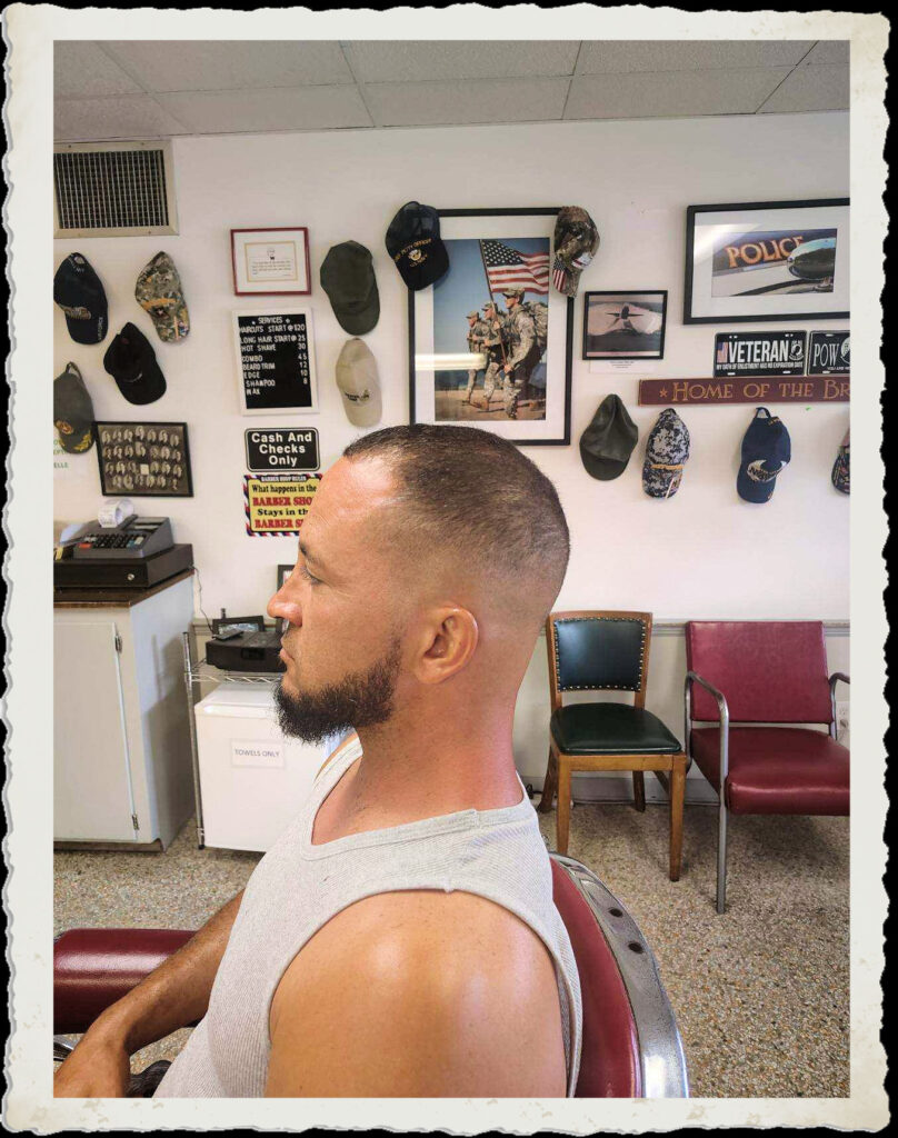 Joey's haircut at Conway Village Barber Shop!