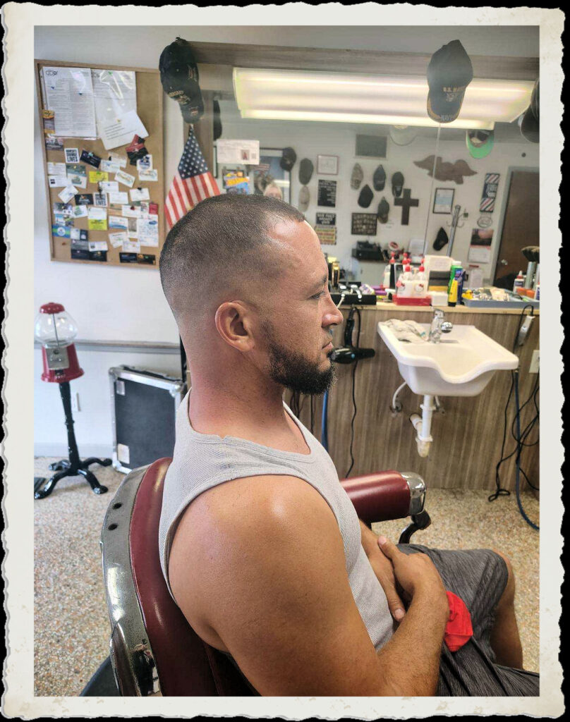 Joey's haircut at Conway Village Barber Shop!