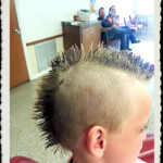 Kids mohawk haircut at Conway Village Barber Shop